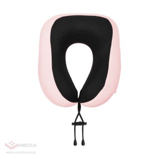 Poduszka turystyczna - podróżna z pianki MEMORY, REBEL ACTIVE , kolor różowy