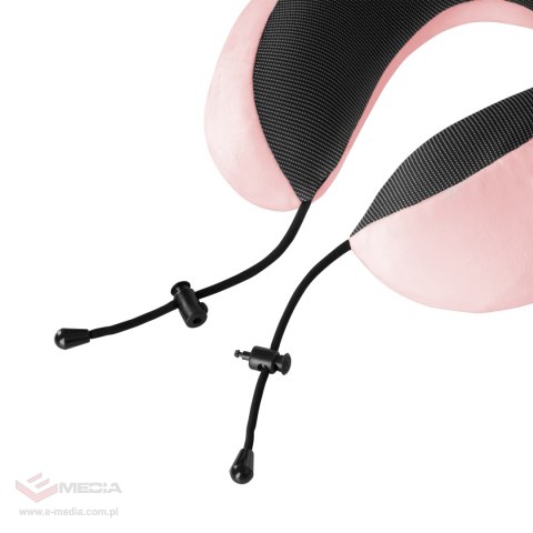 Poduszka turystyczna - podróżna z pianki MEMORY, REBEL ACTIVE , kolor różowy