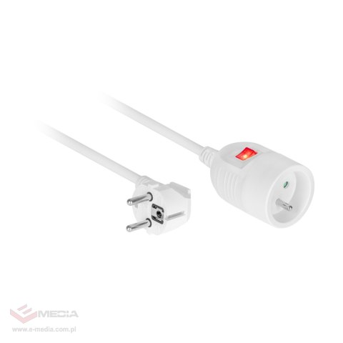 Przedłużacz sieciowy Rebel wtyk - gniazdo 3m , z przełącznikiem