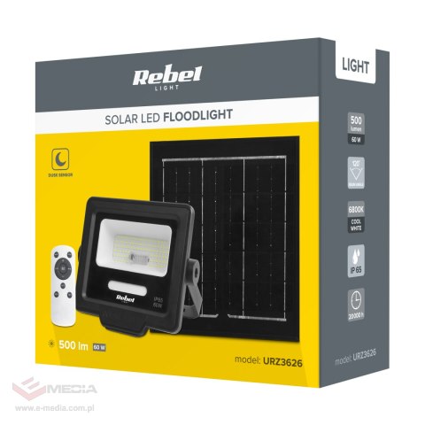 Reflektor solarny Rebel 60 W sterowany pilotem