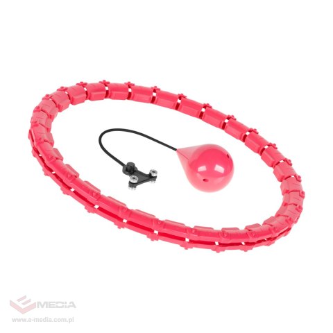 Smart Hula Hop odchudzające koło z wypustkami i obciążeniem 50cm, różowe, REBEL ACTIVE