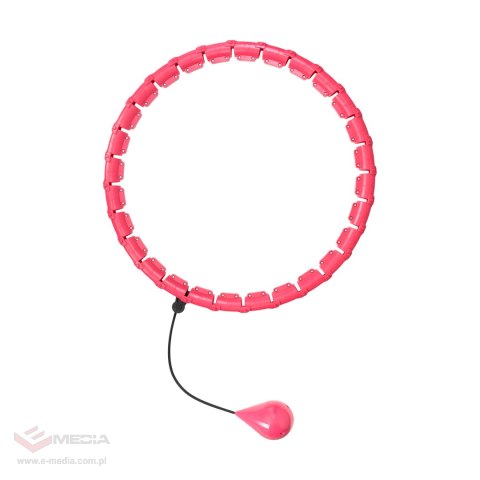 Smart Hula Hop odchudzające koło z wypustkami i obciążeniem 50cm, różowe, REBEL ACTIVE