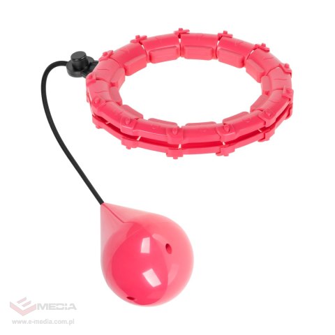 Smart Hula Hop odchudzające koło z wypustkami i obciążeniem 50cm, różowe, REBEL ACTIVE