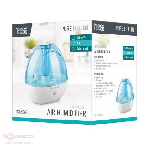 Ultradźwiękowy nawilżacz powietrza TEESA PURE LIFE 40