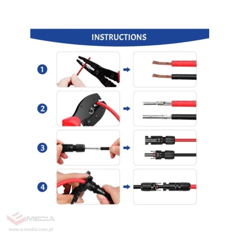 Zestaw narzędzi solarnych MC4 PV E6108