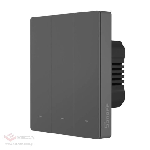 Inteligentny przełącznik ścienny WiFi SONOFF M5-3C-80 (3-kanałowy, do ramki, grafitowy)