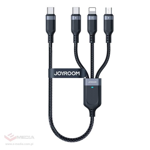Kabel Multi-Use Series 3w1 Joyroom USB-A - Lightning / USB-C / micro USB 1,2 m S-A18 (czarny)