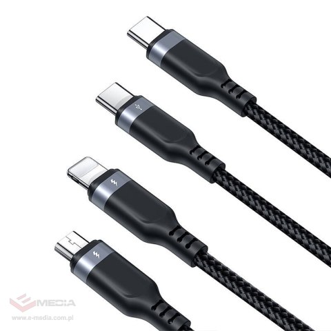 Kabel Multi-Use Series 3w1 Joyroom USB-A - Lightning / USB-C / micro USB 1,2 m S-A18 (czarny)