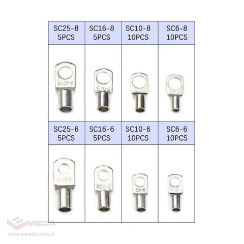 Zakończenia kablowe zestaw 60szt. E6215