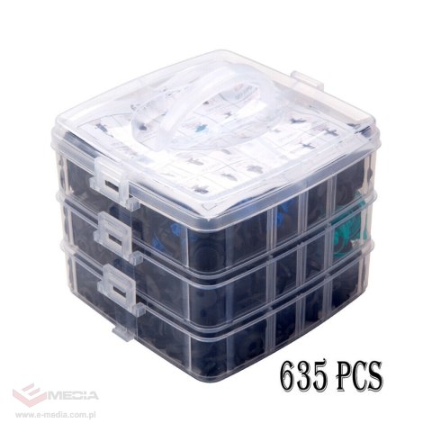 Zestaw spinek samochodowych 635 sztuk E6089