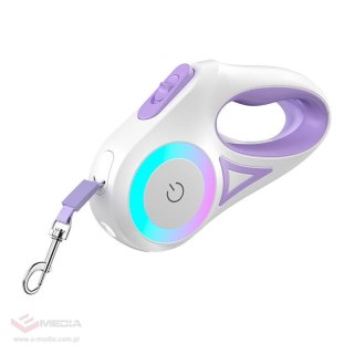 Smycz automatyczna 3m Rojeco (fioletowa)