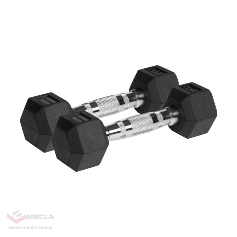 Hantle żeliwne gumowane HEX 2x2 kg REBEL ACTIVE
