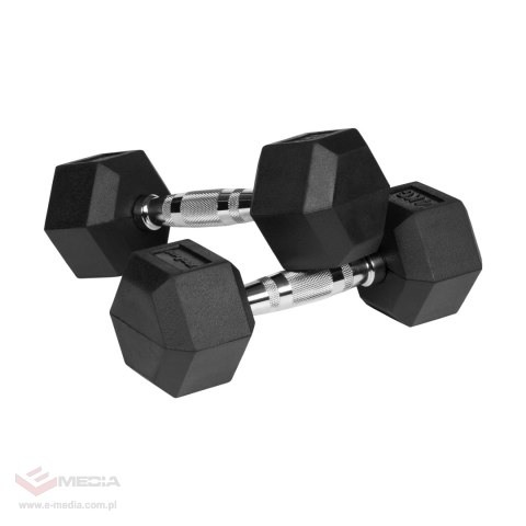 Hantle żeliwne gumowane HEX 2x4 kg REBEL ACTIVE