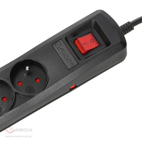 Listwa zasilająca R-8 1,5m czarna Armac