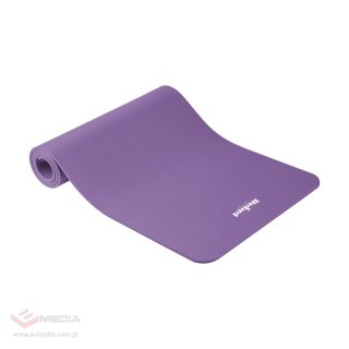 Mata gimnastyczna do ćwiczeń joga, pilates, fitness, 183x61cm, grubość 1cm, materiał NBR, fioletowa, REBEL ACTIVE