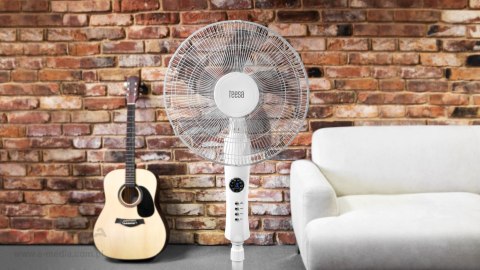 Wentylator stojący Teesa sterowany pilotem (biały)