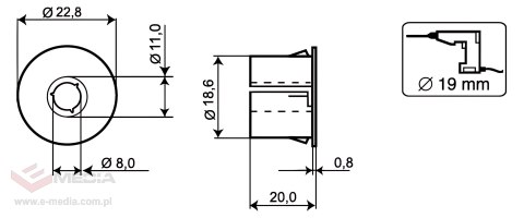 ZESTAW KOŁNIERZY MONTAŻOWYCH MC300-S31W ALARMTECH