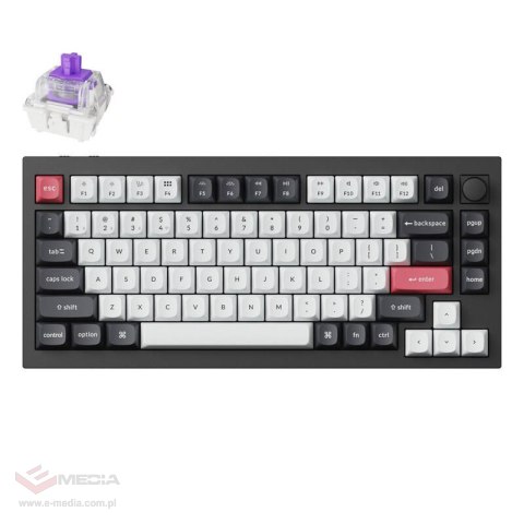 Bezprzewodowa klawiatura mechaniczna Keychron Q1 HE RGB, Nebula Magnetic Switch (czarna) [Q1H-M1]