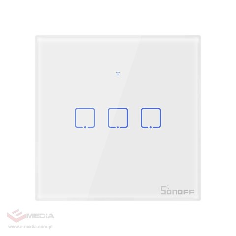 Dotykowy włącznik światła WiFi + RF 433 Sonoff T1 EU TX (3-kanałowy)
