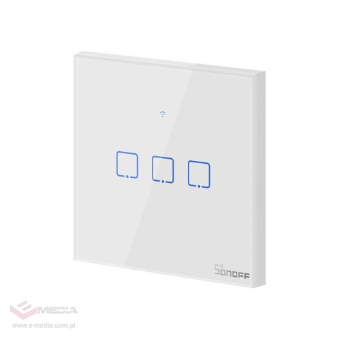 Dotykowy włącznik światła WiFi + RF 433 Sonoff T1 EU TX (3-kanałowy)