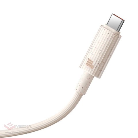 Kabel szybko ładujący Baseus USB-C do USB-C Habitat Series 100W, 1m (różowy)