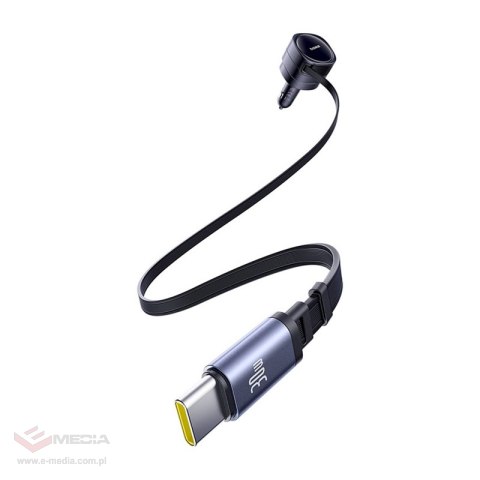 Ładowarka samochodowa Baseus Enjoyment Max z kablami USB-C+USB-C 60W Czarny