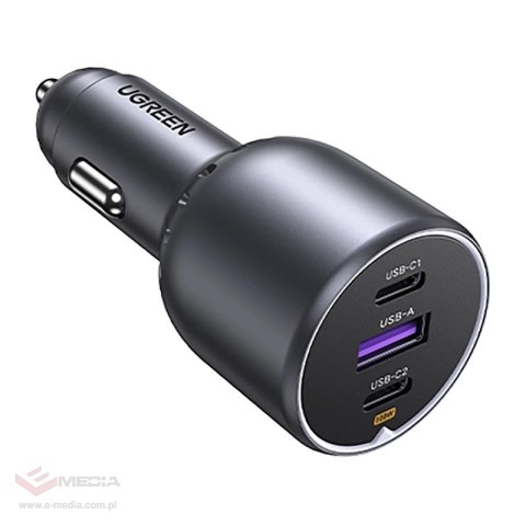 Ładowarka samochodowa UGREEN EC705, USB + 2x USB-C, 130W + kabel 1m 5A