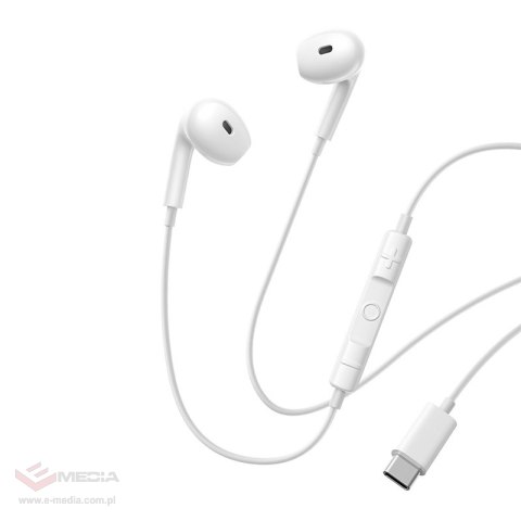 Przewodowe słuchawki douszne Baseus Encok CZ19 Białe