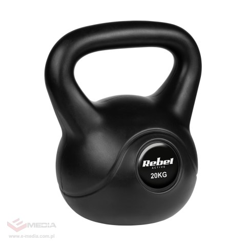 Kettlebell bitumiczny 20 kg REBEL ACTIVE