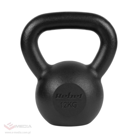 Kettlebell żeliwny 12kg, REBEL ACTIVE