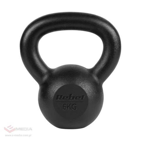 Kettlebell żeliwny 6kg, REBEL ACTIVE