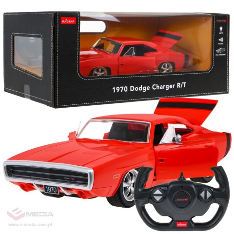1970 Dodge Charger RT czerwony RASTAR model 1:16 Zdalnie sterowane auto + Pilot