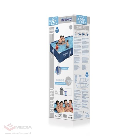 Basen Stelażowy Deluxe Steel Pro 300x201x66 BESTWAY 3w1 + Pompa + Filtr