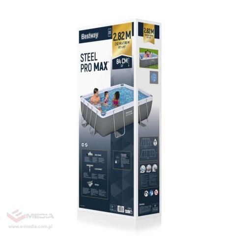 Basen stelażowy Power Steel 282x196x84 9x6FT BESTWAY 4w1 + Pompa Filtr