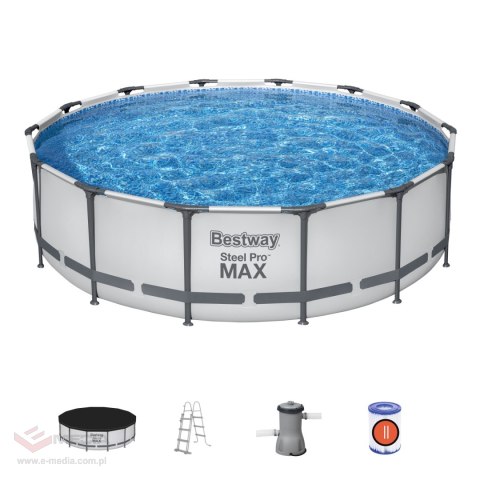Basen stelażowy Steel Pro MAX 427x107 Szary 14FT BESTWAY 5w1 + Akcesoria