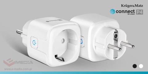Gniazdo WiFi Kruger&Matz Connect P4 Białe Tuya