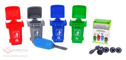 Interaktywna Śmieciarka dla dzieci 3+ Nauka ekologii + 4 kontenery + Karta ze śmieciami