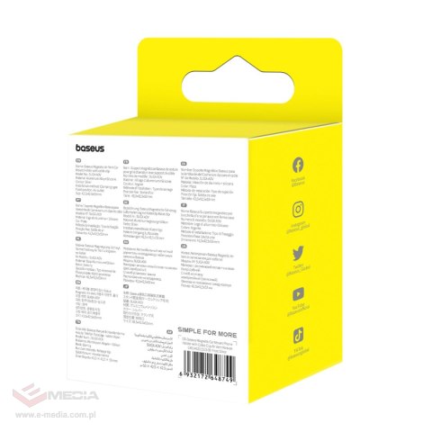 Uchwyt samochodowy Baseus C40141201S13-00 magnetyczny na kratkę nawiewu - srebrny