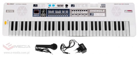 Biały Keyboard dla dzieci 5+ Mikrofon + Nagrywanie + Głośniki Stereo - model nr 008