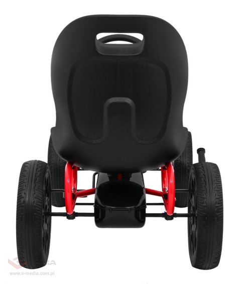 Gokart ABARTH na pedały dla dzieci Czarny + Koła EVA + Hamulec ręczny + Wolny bieg