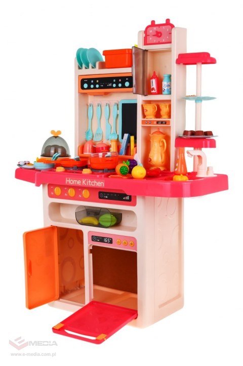 Stylowa różowa Kuchnia dla dzieci 3+ Kran z wodą + Interaktywny palnik z parą + Panel audio 65 el.