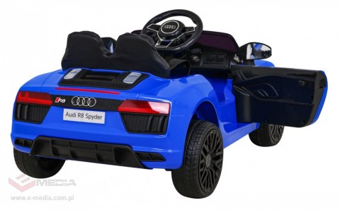 Audi R8 na akumulator dla dzieci Niebieski + Pilot + EVA + Wolny Start + MP3 LED