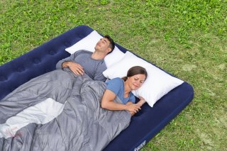 Dmuchany Materac do spania King 2-osobowy flokowany BESTWAY 203x183x22cm + Zestaw naprawczy