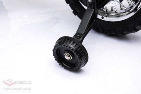 Motorek Cross dla dzieci Pojazd na akumulator Zielony + Pomocnicze kółka + Dźwięki LED