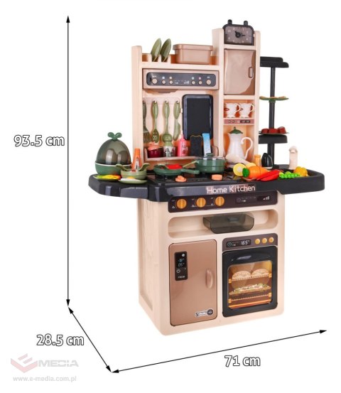 Stylowa Kuchnia dla dzieci 3+ Kran z wodą + Interaktywny palnik z parą + Panel audio 65 el.