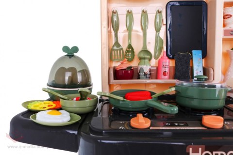 Stylowa Kuchnia dla dzieci 3+ Kran z wodą + Interaktywny palnik z parą + Panel audio 65 el.