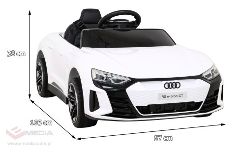 Audi RS E-Tron GT na akumulator Biały + Pilot + Napęd 4x4 + Radio MP3 + LED + EVA
