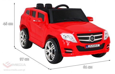 Autko City Rider dla dzieci Czerwony + Pilot + Regulacja kierownicy + Wolny Start + MP3 USB + LED