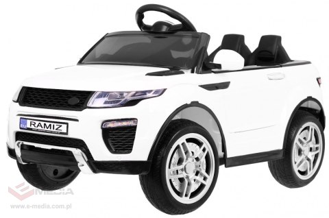 Autko Rapid Racer elektryczne dla dzieci, Biały SUV + Pilot