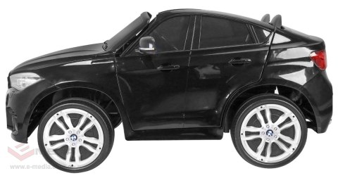 BMW X6M XXL dla 2 dzieci Czarny SUV + Pilot + Ekoskóra